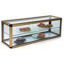 Vitrina neutra cerrada de cristal plano Dos pisos y leja intermedia en cristal